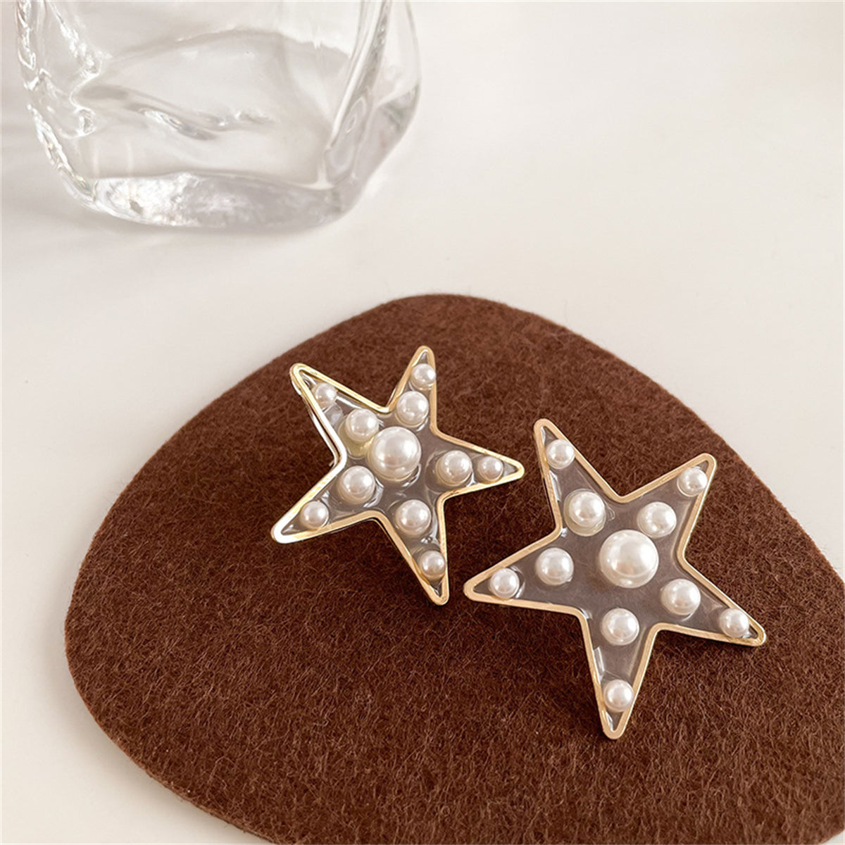 Pearl & Resin 18K Gold-Plated Star Drop Earrings