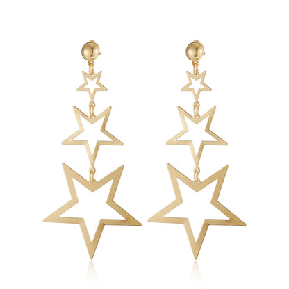 18K Gold-Plated Tri-Star Drop Earrings