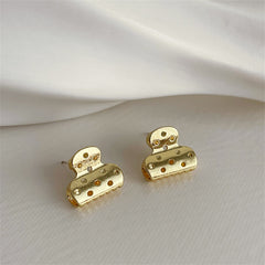 18K Gold-Plated File Clip Stud Earrings