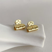 18k Gold-Plated File Clip Stud Earrings