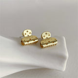 18k Gold-Plated File Clip Stud Earrings
