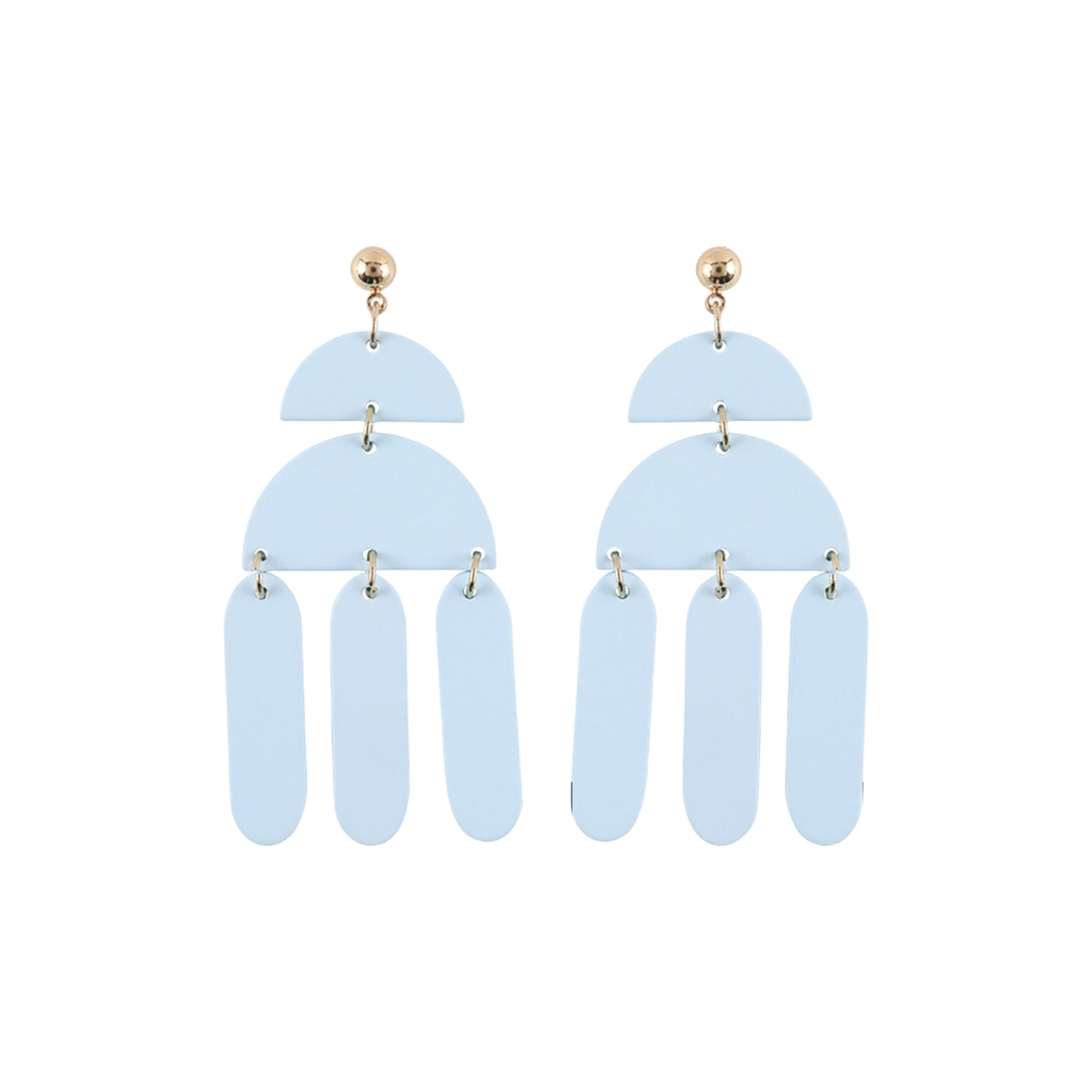 Blue Wood & 18K Gold-Plated Geometric Tassel Drop Earrings