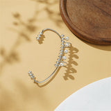 Cubic Zirconia & Pearl Curved Ear Cuff