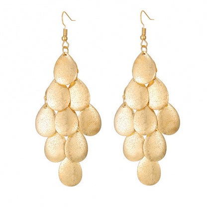 18K Gold-Plated Petal Cluster Drop Earrings, gold drop earrings for women, botanical inspired, lifestyle look