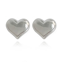 Silver-Plated Heart Stud Earrings