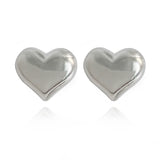 Silver-Plated Heart Stud Earrings