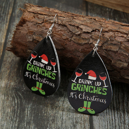 Black and Silver-Plated 'It's Christmas' Drop Earrings, silver drop earrings for women, elegant gift for her, lifestyle look