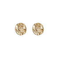 18k Gold-Plated Rose Stud Earrings