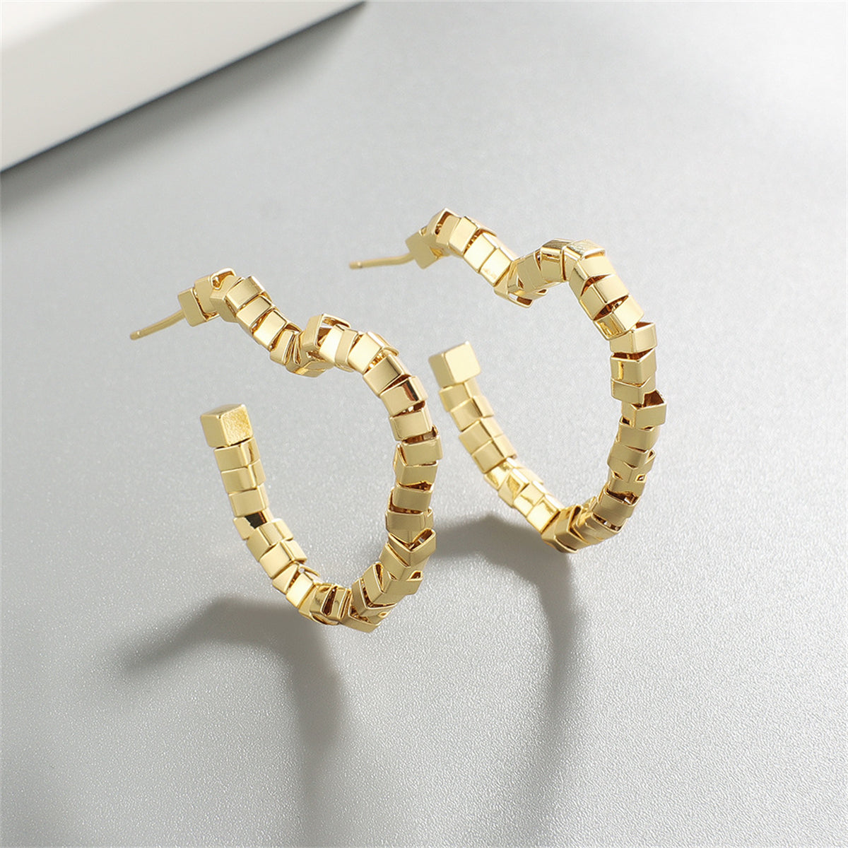 18K Gold-Plated Heart Hoop Earrings, gold drop earrings for women, everyday style, lifestyle look