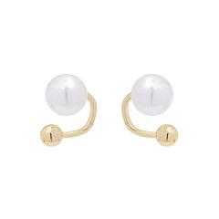 White Pearl & 18K Gold-Plated U-Shaped Ear Jackets