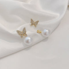 Pearl & Cubic Zirconia Pavé Butterfly Ear Jackets