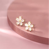 Cats Eye & 18k Gold-Plated Flower Stud Earrings