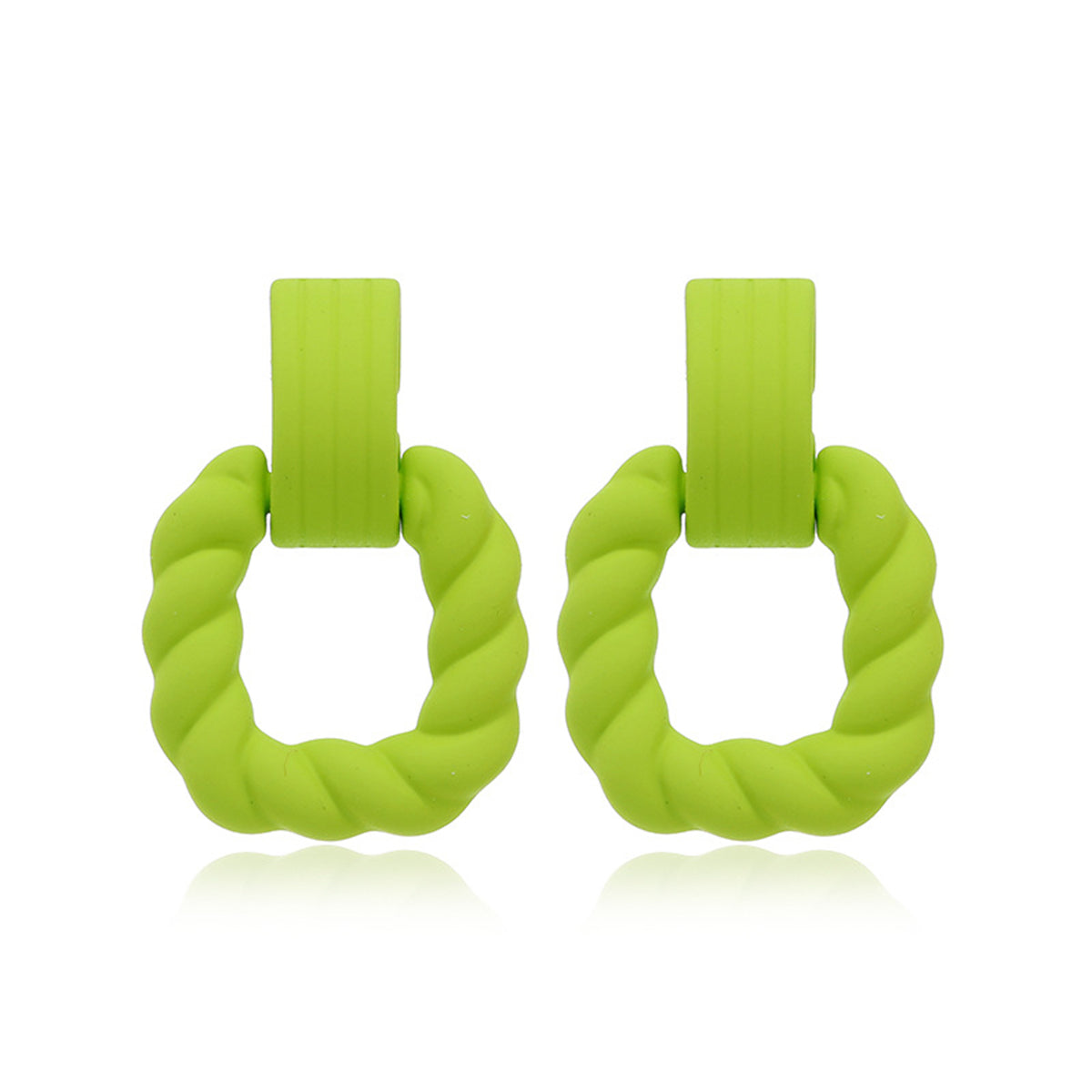 Green Resin and Silver-Plated Twine Square Drop Earrings, silver drop earrings for women, everyday style, detail close-up