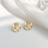 18k Gold-Plated Rose Stud Earrings