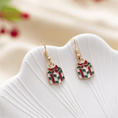 Red & White Gift Box Drop Earrings