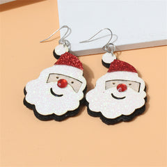 Red & White Glitter Santa Drop Earrings