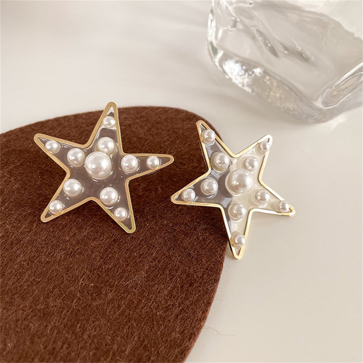 Pearl & Resin 18K Gold-Plated Star Drop Earrings
