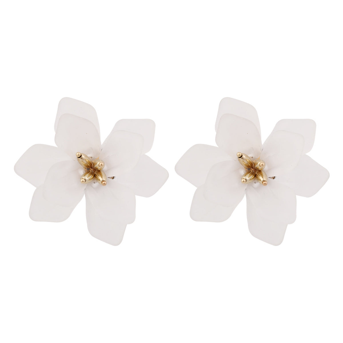 Acrylic & 18K Gold-Plated Floral Stud Earrings