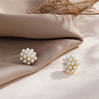 Pearl & 18k Gold-Plated Cluster Bud Stud Earrings