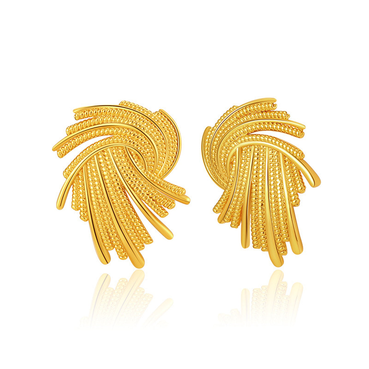 Elegant 18K gold-plated earrings featuring a twisted design, perfect for adding a touch of sophistication to any outfit.
