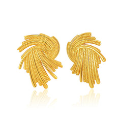 Elegant 18K gold-plated earrings featuring a twisted design, perfect for adding a touch of sophistication to any outfit.