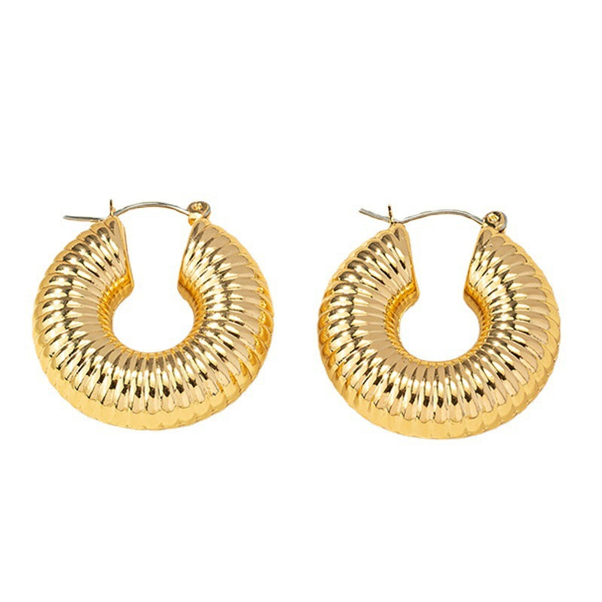 18K Gold-Plated Shell Huggie Earrings