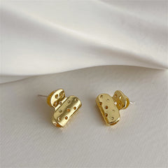 18K Gold-Plated File Clip Stud Earrings
