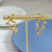 Cubic Zirconia & 18k Gold-Plated Ribbon Spiral Stud Earrings