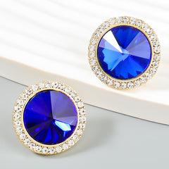 Blue Crystal & Cubic Zirconia Stud Earrings