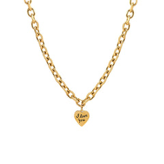 Stunning gold chain necklace adorned with a heart charm, ideal for gifting or personal wear to show your love.