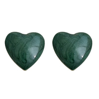 Green Enamel & 18k Gold-Plated Heart Stud Earrings