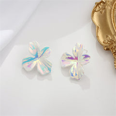 Pink Multicolor Acrylic Flower Stud Earrings