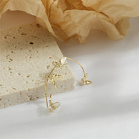 Cubic Zirconia & White Acrylic 18k Gold-Plated Butterfly Ear Cuff