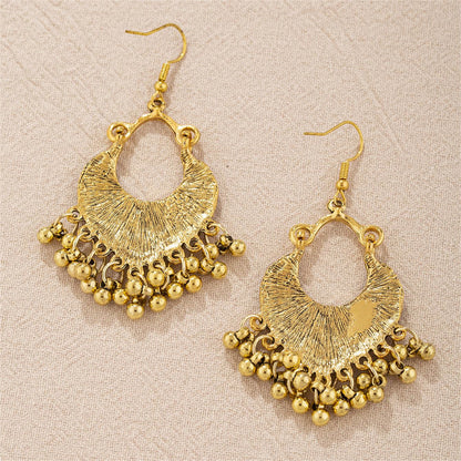Black Enamel and 18K Gold Plated Ball-Detail Flower Drop Earrings, gold drop earrings for women, detail close-up