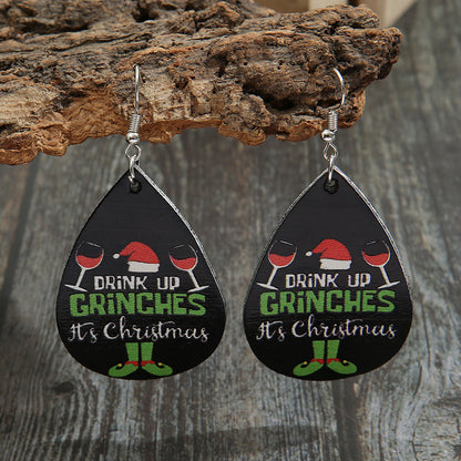 Black and Silver-Plated 'It's Christmas' Drop Earrings, silver drop earrings for women, elegant gift for her, styled look