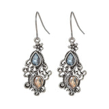 Crystal & Silver-Plated Double Pear Cut Drop Earrings