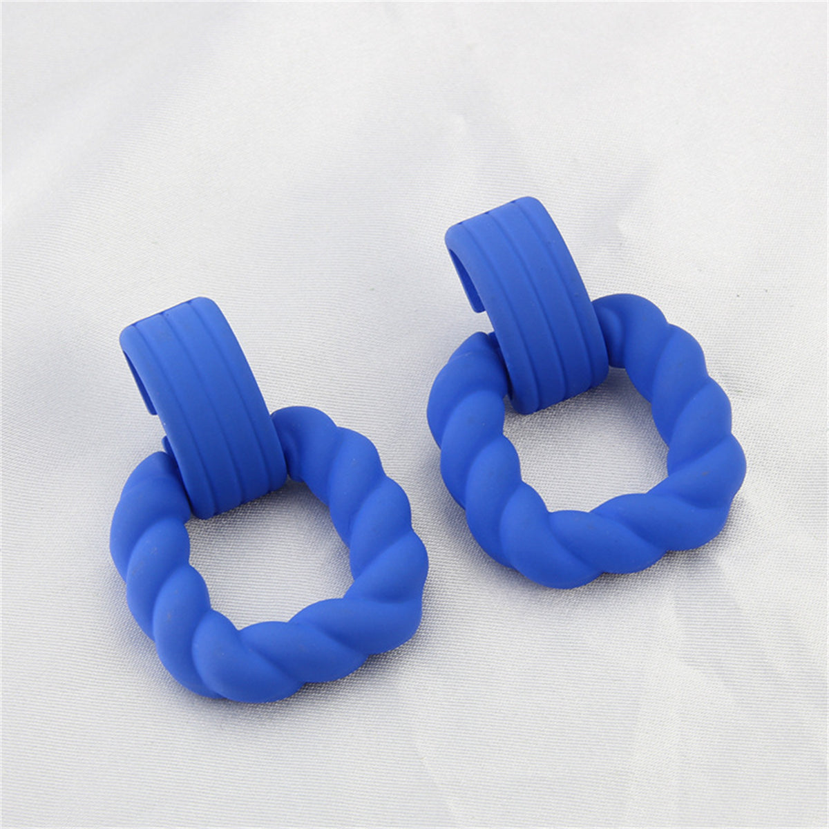 Blue Resin and Silver-Plated Twine Square Drop Earrings, silver drop earrings for women, botanical inspired, lifestyle look