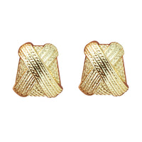 18k Gold-Plated Woven Crisscross Stud Earrings
