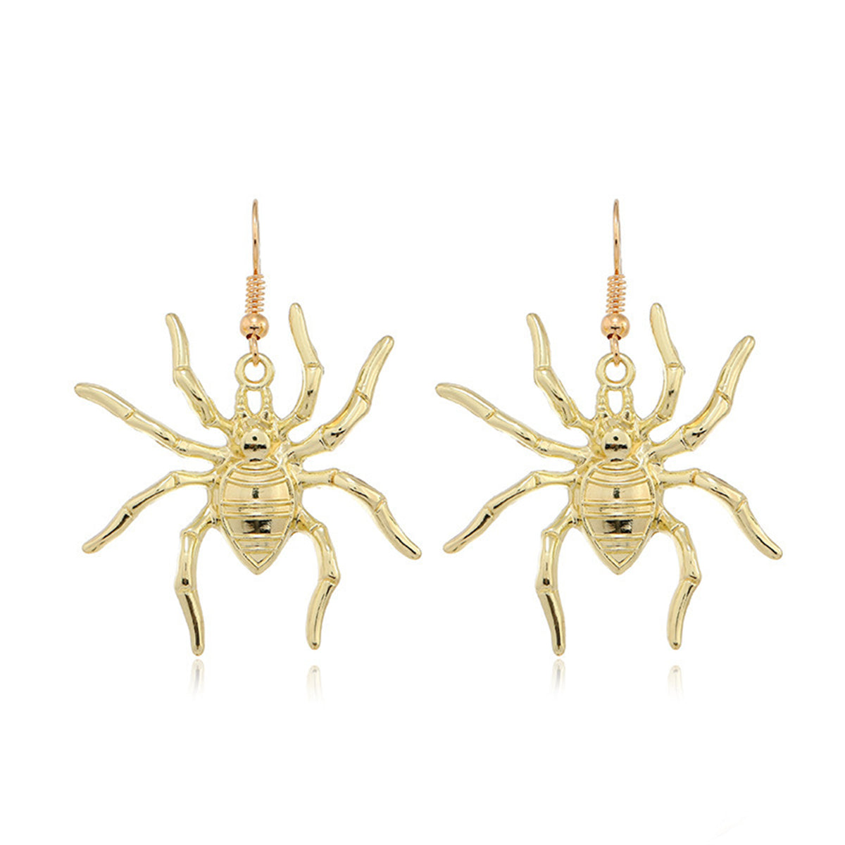 18K Gold-Plated Spider Drop Earrings, gold drop earrings for women, dainty minimalist design, styled look