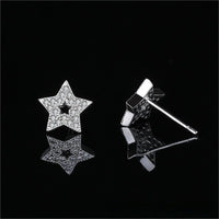 Cubic Zirconia & Silver-Plated Star Stud Earrings