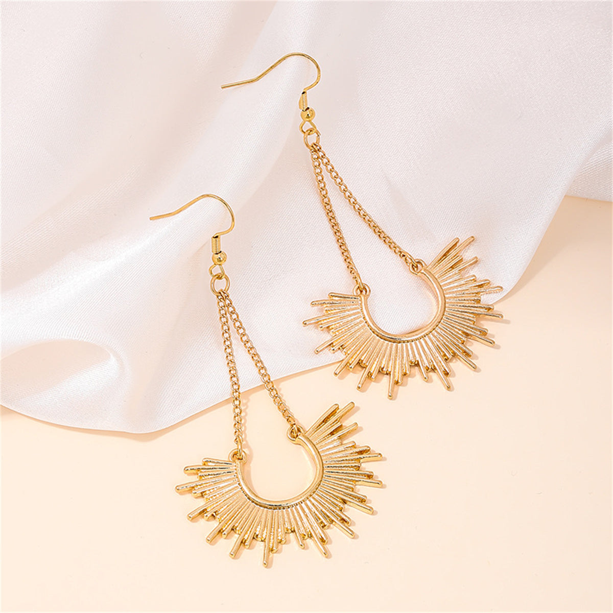18K Gold-Plated Sunburst Drop Earrings