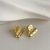 18k Gold-Plated File Clip Stud Earrings