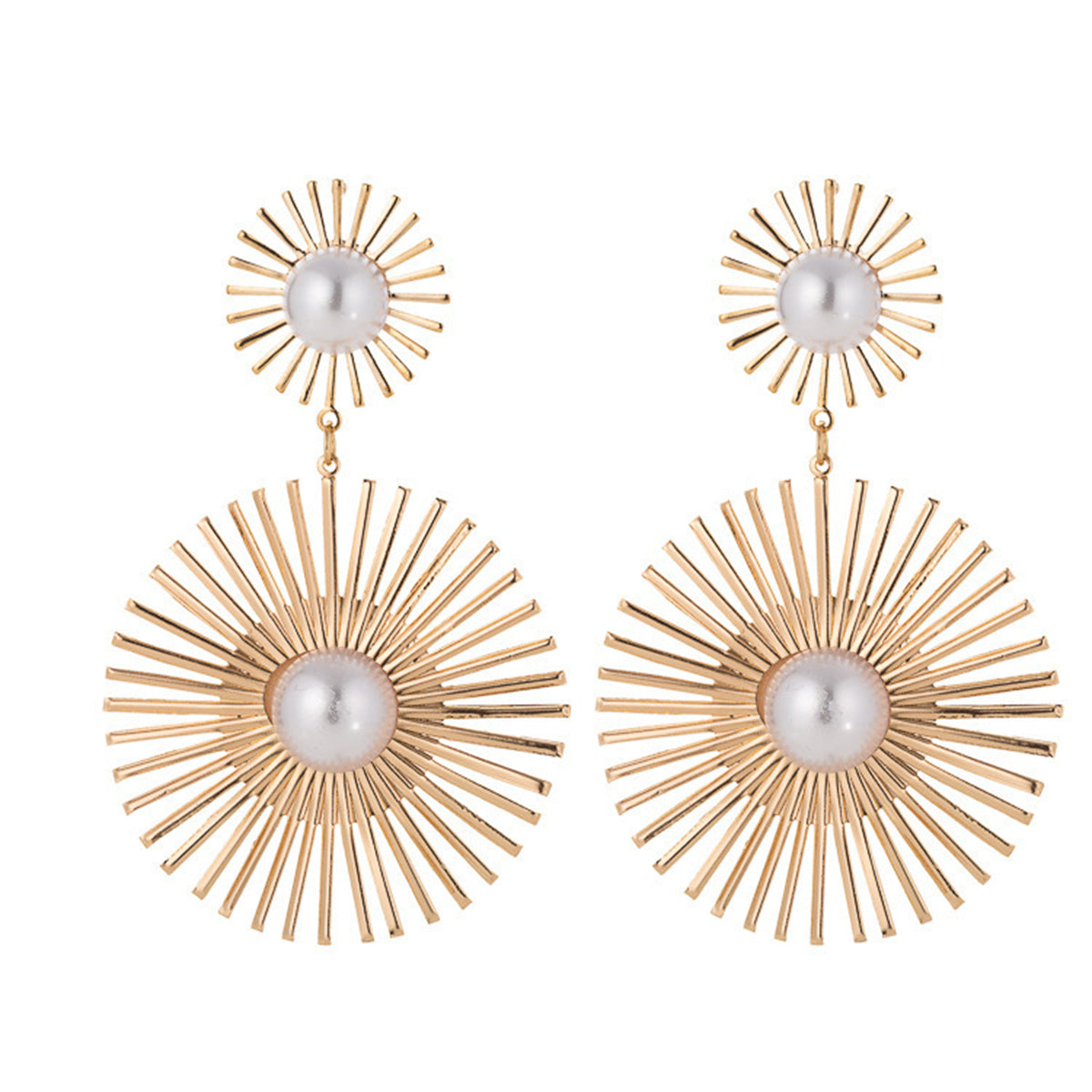 Pearl & 18K Gold-Plated Abstract Botanical Drop Earrings