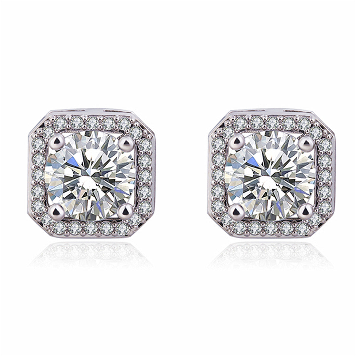 Crystal & Cubic Zirconia Halo Stud Earrings