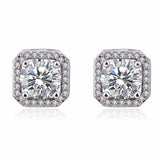 Crystal & Cubic Zirconia Halo Stud Earrings