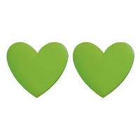 Green Acrylic & Silver-Plated Heart Stud Earrings