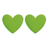 Green Acrylic & Silver-Plated Heart Stud Earrings