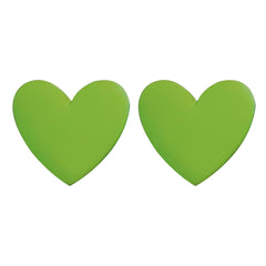 Green Acrylic & Silver-Plated Heart Stud Earrings