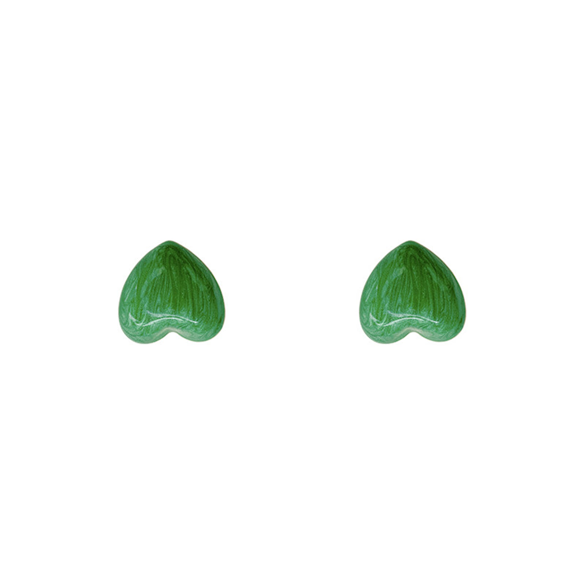 Brown Enamel & 18K Gold-Plated Upside-Down Heart Stud Earrings