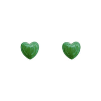 Brown Enamel & 18k Gold-Plated Heart Stud Earrings